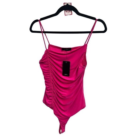 21 Saints Tops - 21 Saints Ruched Bodysuit Pink